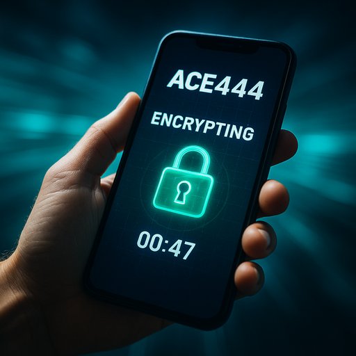 ACE444 encryption screen on device